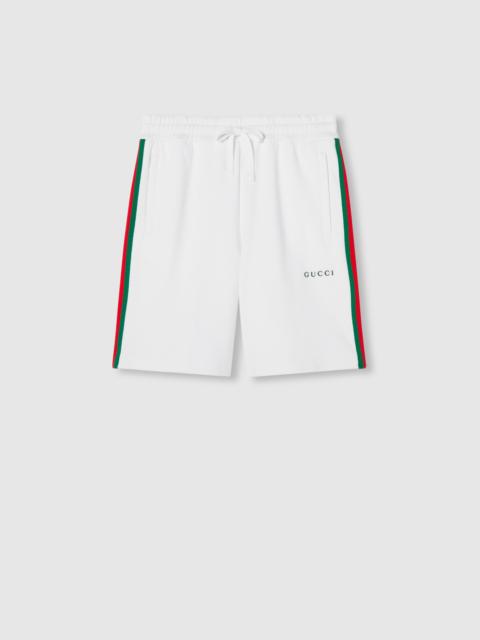GUCCI Cotton piquet shorts with Web