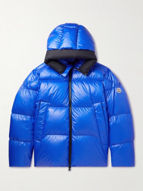 Moncler Damavand Quilted Glossed-Shell Hooded Down Jacket