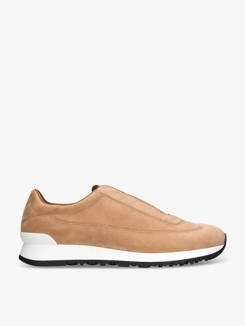 Lift almond-toe suede low-top trainers