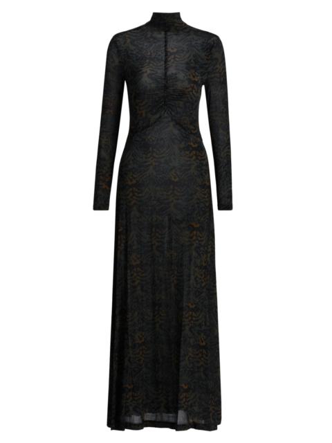 ULLA JOHNSON Women's Koa Jersey Ruched-Front Turtleneck Dress - Desert Jasper