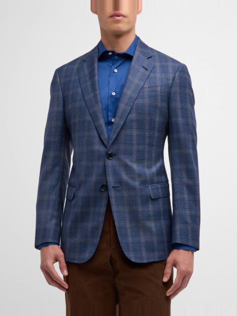 Men's Plaid Wool-Cashmere Sport Coat