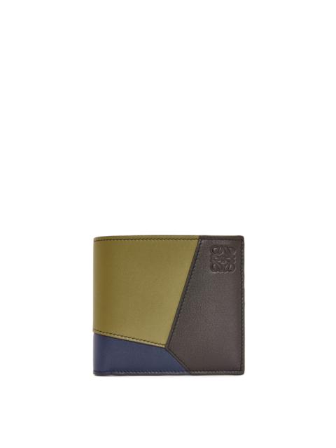 Puzzle bifold coin wallet in classic calfskin