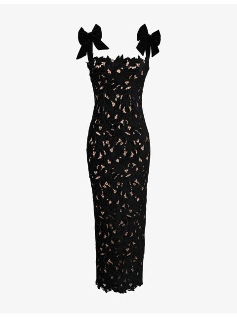 House of CB Tiff Floral-Lace Slim-Fit Woven Maxi Dress