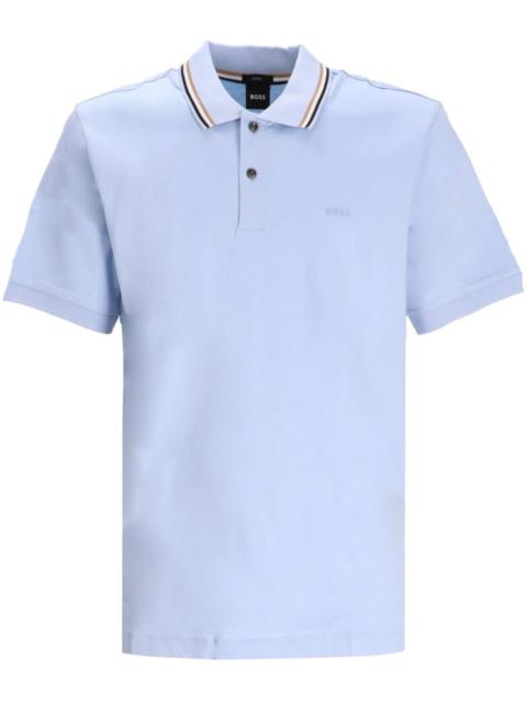 BOSS stripe-trimmed cotton polo shirt