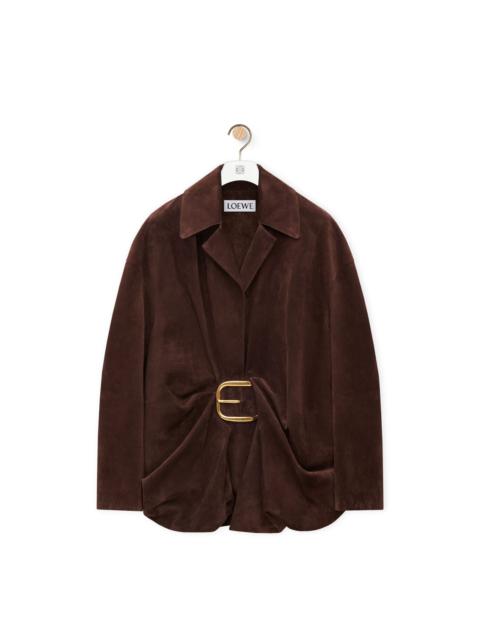 Loewe Draped top in suede calfskin