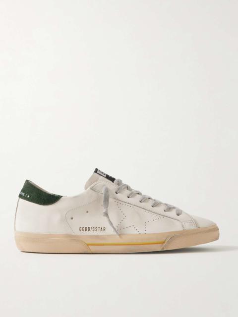 Golden Goose Superstar Suede-Trimmed Distressed Leather Sneakers