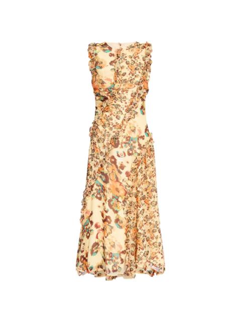 Avrelie floral-print silk dress