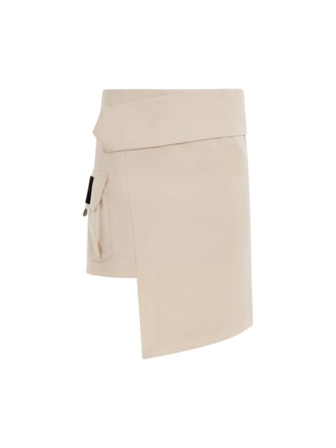 Off-White Toybox Dry Wool Pocket Skirt in Sand