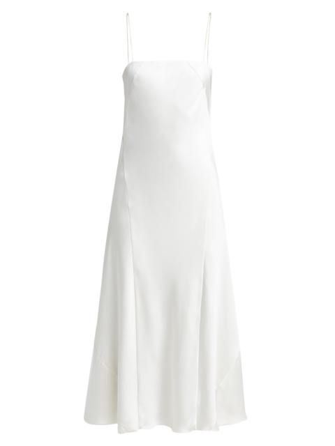 GIORGIO ARMANI Women's Silk Square-Neck A-Line Midi-Dress - White