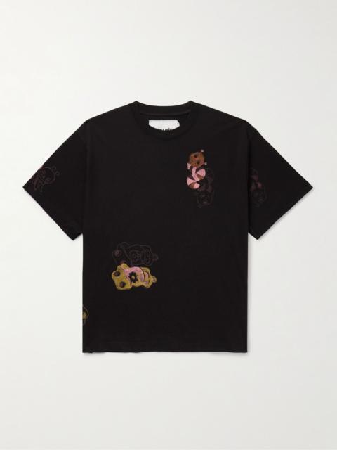 Story mfg. Grateful Printed Organic Cotton-Jersey T-Shirt Black