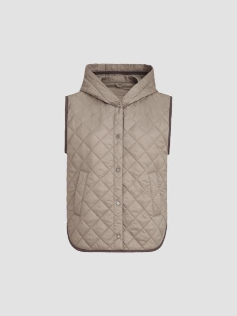 Brunello Cucinelli Women's Lightweight Matte Nylon Quilted Vest - Light Brown