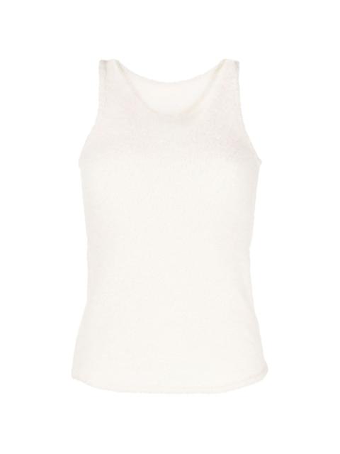 LOW CLASSIC sleeveless fleece knitted top