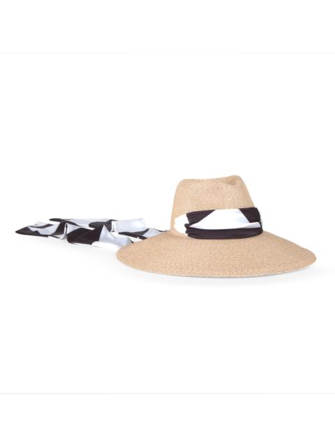 EUGENIA KIM Women's Cassidy Scarf-Detail Packable Wide-Brim Fedora - Sand