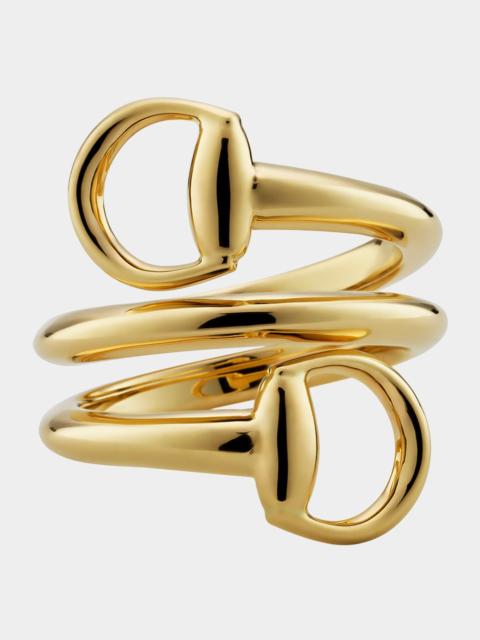 GUCCI Horsebit 18K Yellow Gold Wrap Ring