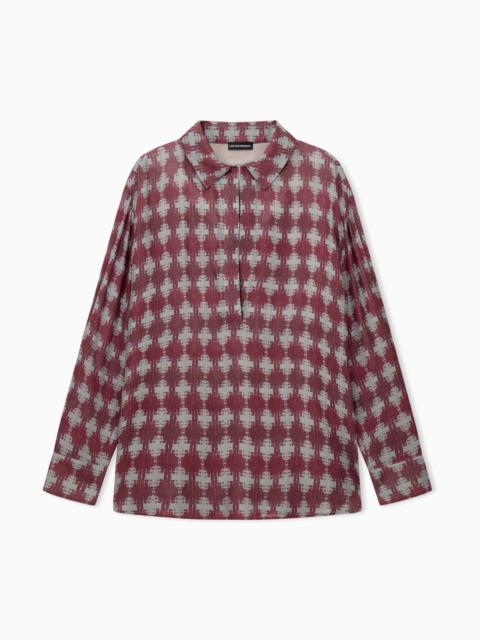 EMPORIO ARMANI SHIRT IN MODAL AND CASHMERE WITH CHECK PRINT