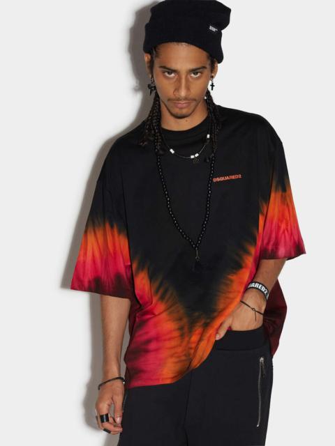 DSQUARED2 D2 FLAME DROPPED SHOULDER T-SHIRT