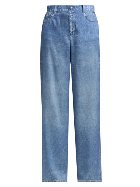 KOBI HALPERIN Women's Sage Denim Print Satin Pants - Light Indigo