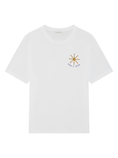 FRESCOBOL CARIOCA Men's Dinis Sol E Mar Print Cotton T-Shirt - Cobalt Blue Brown
