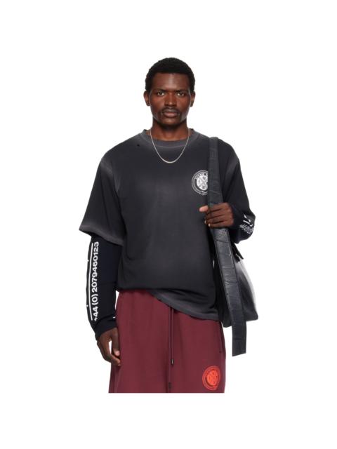 LU'U DAN Black Corroded Double Deck T-shirt