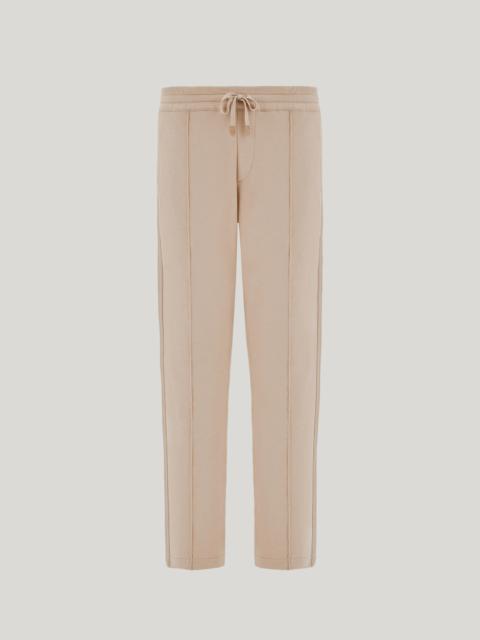 Canali BEIGE COTTON BLEND JOGGERS WITH SIDE BAND
