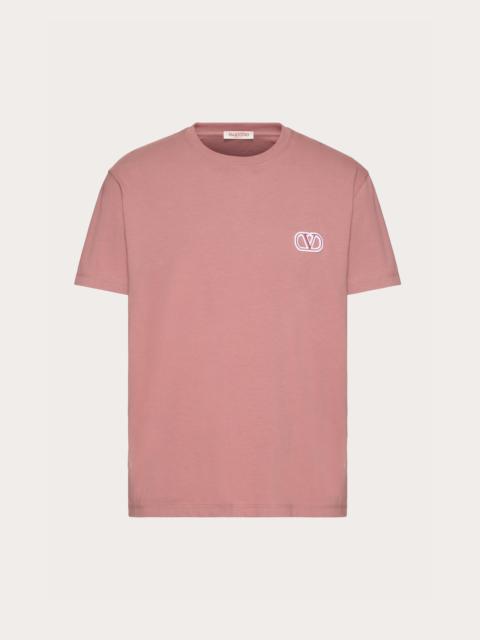 Valentino COTTON T-SHIRT WITH VLOGO SIGNATURE PATCH