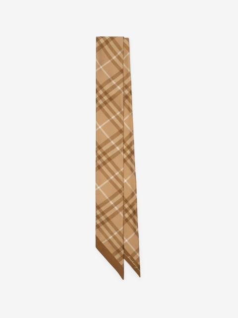 Burberry Skinny Contrast Check Silk Scarf