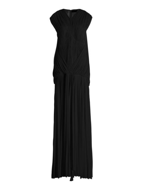 Rumi Pleated Jersey Maxi Dress black