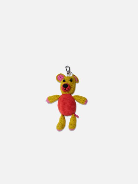 The Elder Statesman CROCHET TEDDY BEAR KEYCHAIN CHARM