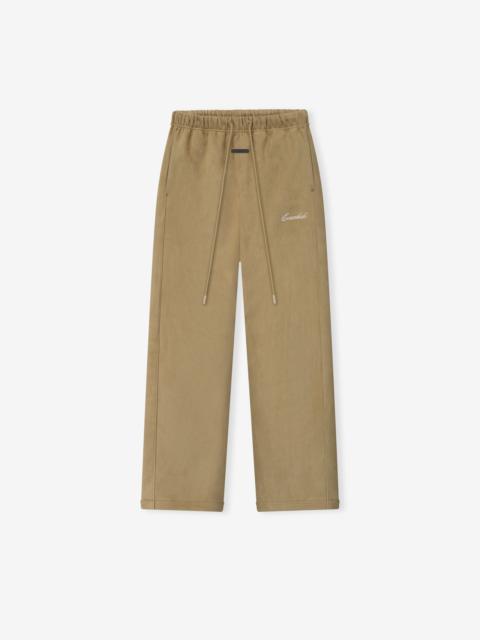 ESSENTIALS Womens Suede Fleece Signature Relaxed Pant
