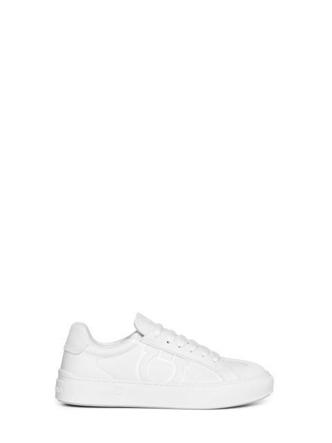 FERRAGAMO White leather Gancini sneakers