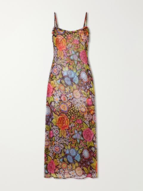 ALIX OF BOHEMIA Athens Bloom Mirage Floral-print Crepon Midi Dress