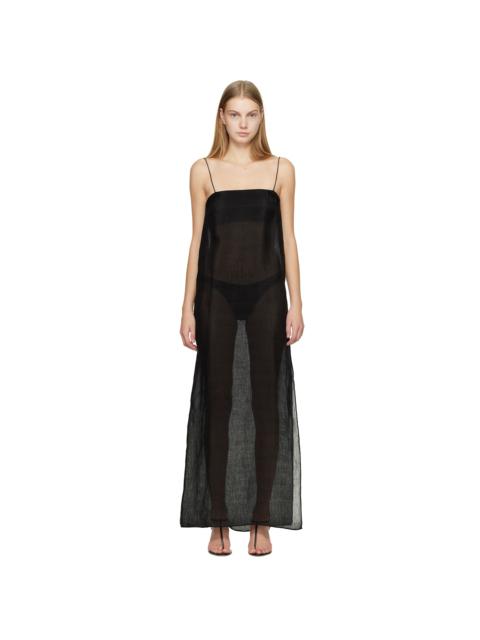 MATTEAU Black Sheer Cami Maxi Dress