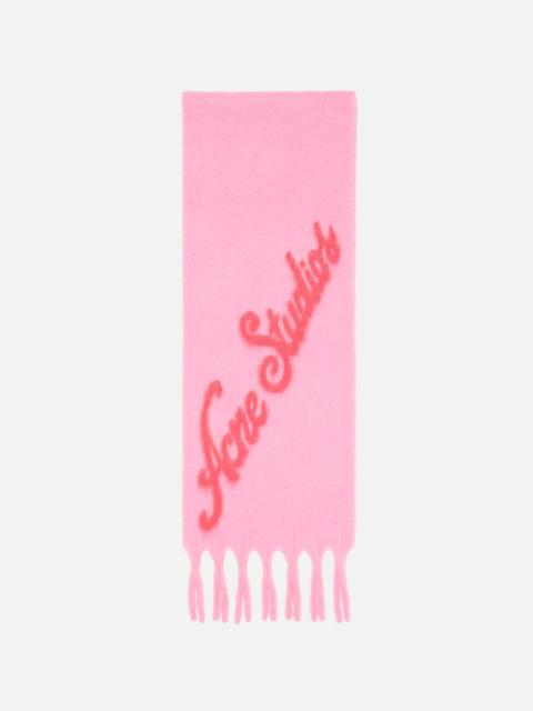 Acne Studios Wool logo scarf - Pink/Fuchsia