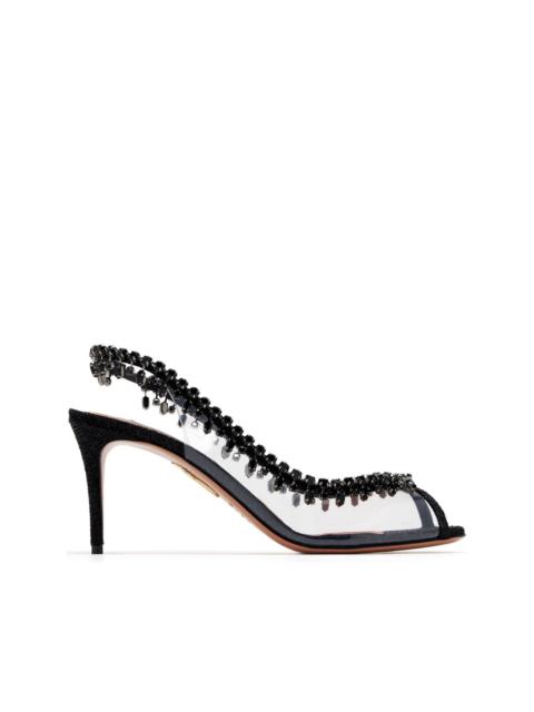 AQUAZZURA 75mm Temptation Crystal pumps