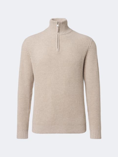 Allude Wool and cashmere half-zip sweater