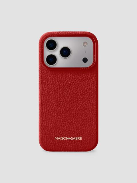 MAISON de SABRÉ Leather Phone Case (iPhone 18 Pro) - Brick Red