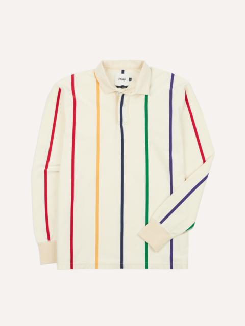 Drake's Primary Vertical Stripe Cotton Rugby Shirt