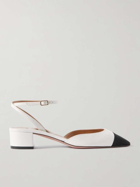 French Flirt 35 grosgrain-trimmed leather Mary Jane pumps