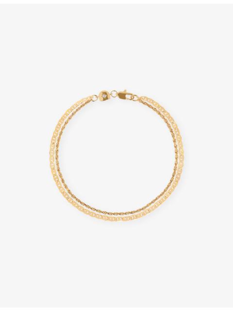 ASTRID & MIYU Duo 18ct Yellow Gold-Plated Brass and Cubic Zirconia Chain Bracelet