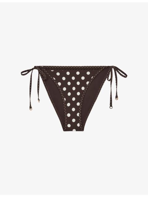 REISS Hennel Polka-Dot Bikini Bottoms