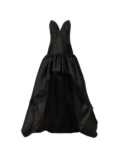 COSTARELLOS Costarellos Thara Crystal-appliqué High-low Asymmetric Dress