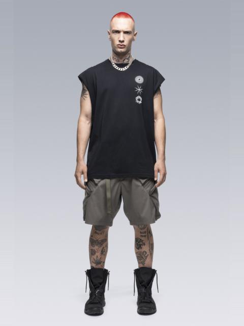 S25-PR-C Pima Cotton Sleeveless T-shirt Black