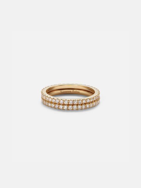 SUZANNE KALAN Midi 18kt gold tech ring jackets with diamonds