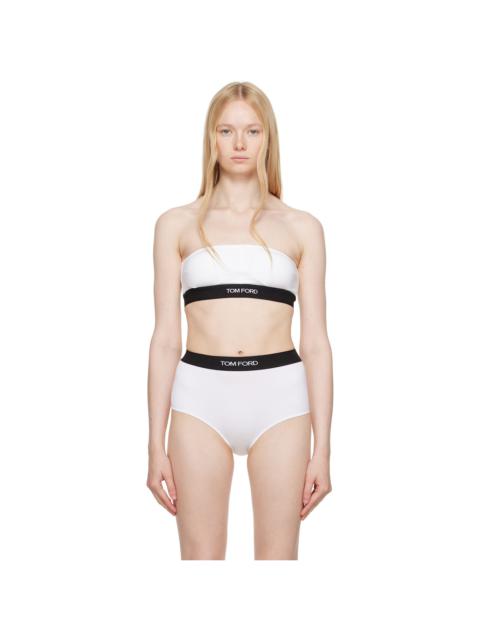 TOM FORD White Modal Signature Bandeau Bra