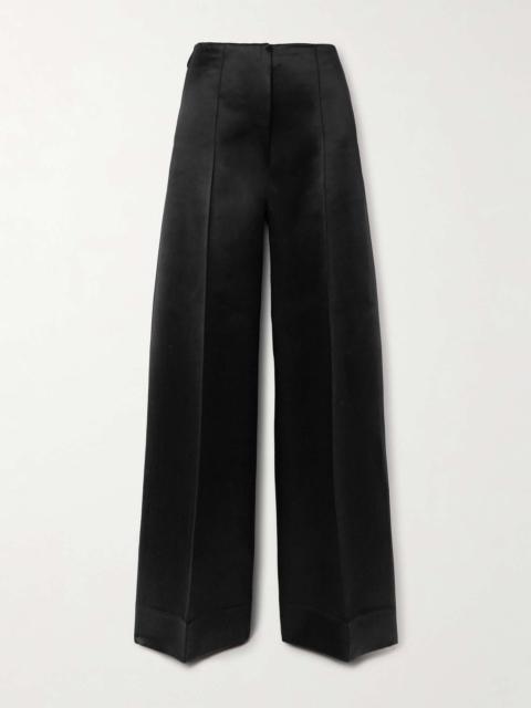 Satin wide-leg pants