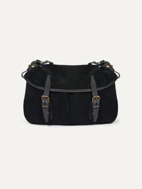 Bleu de Chauffe MUSETTE S FISHERMAN'S BAG / SUEDE  -  BLACK