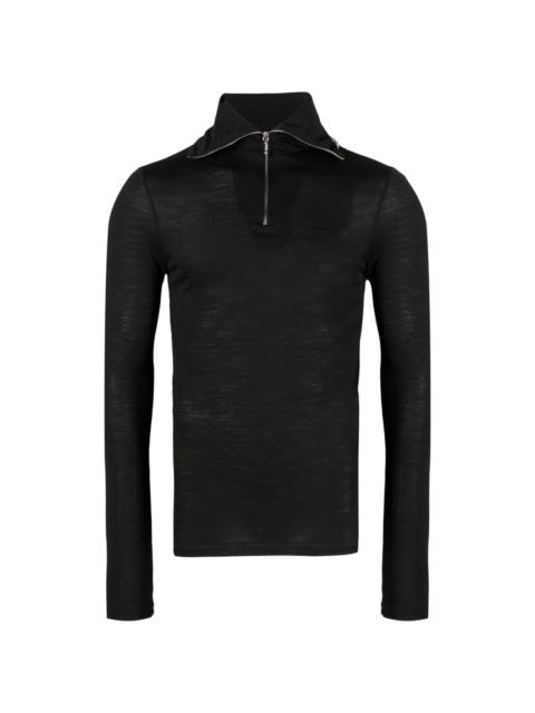 Jil Sander logo-print zip-detail sweatshirt