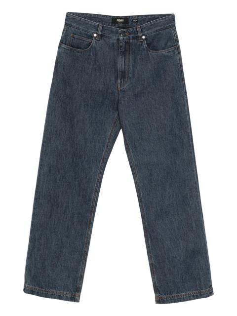 FENDI Fendi Padded Straight Bootcut Jeans