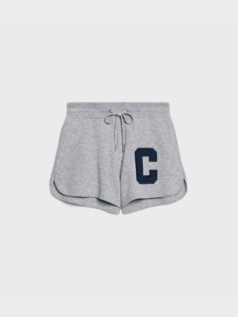CELINE C ATHLETIC CASHMERE/WOOL SHORTS