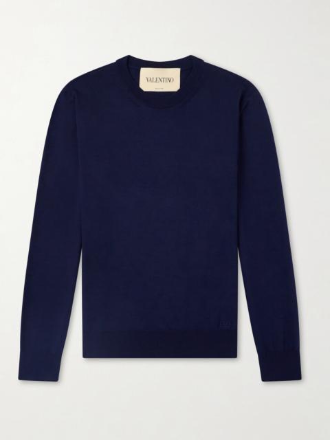 Valentino Logo-Embroidered Virgin Wool Sweater